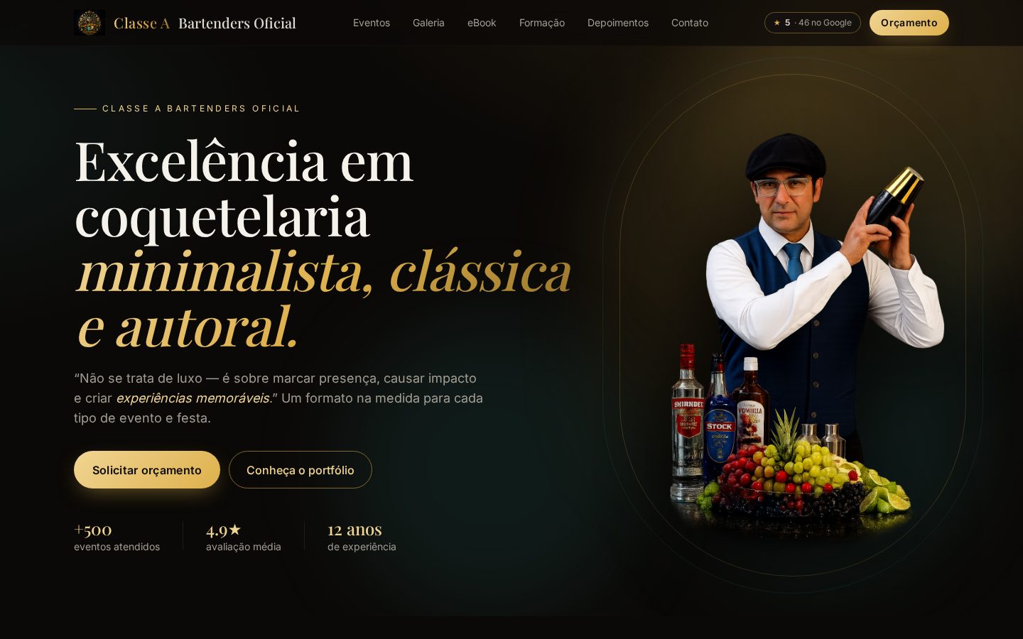 Página criada para Classe Bartenders — Bartenders & Eventos