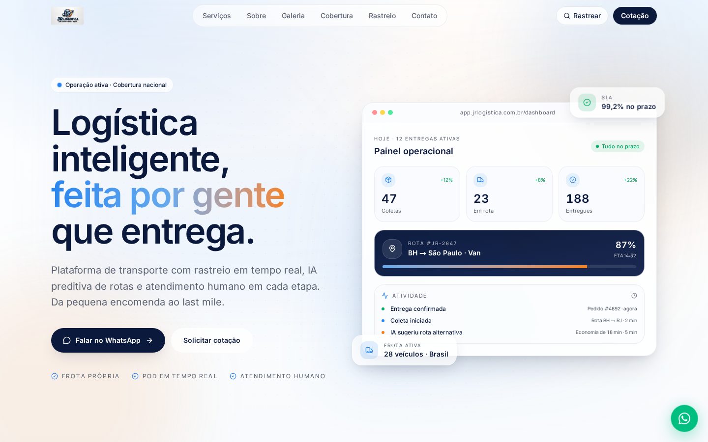 Site JR Logística